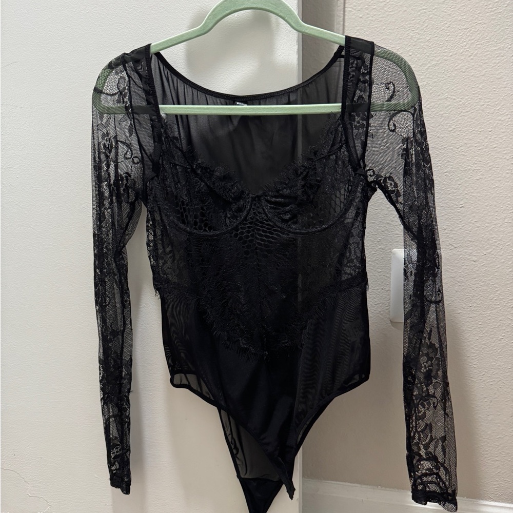 Chic Black All Lace Bodysuit